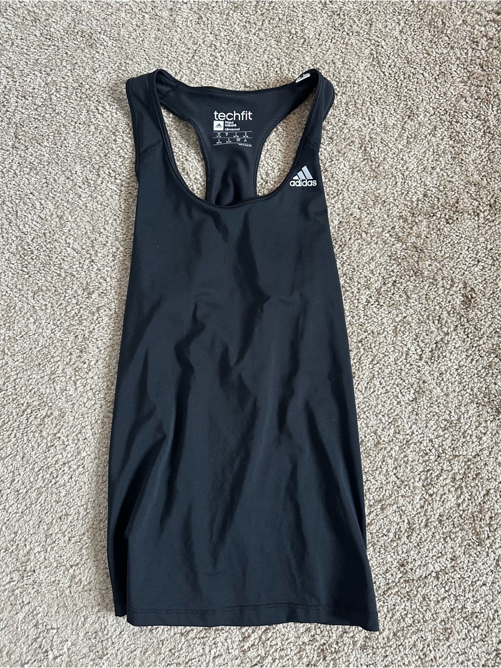 adidas Black Techfit Racerback Performance Tank
